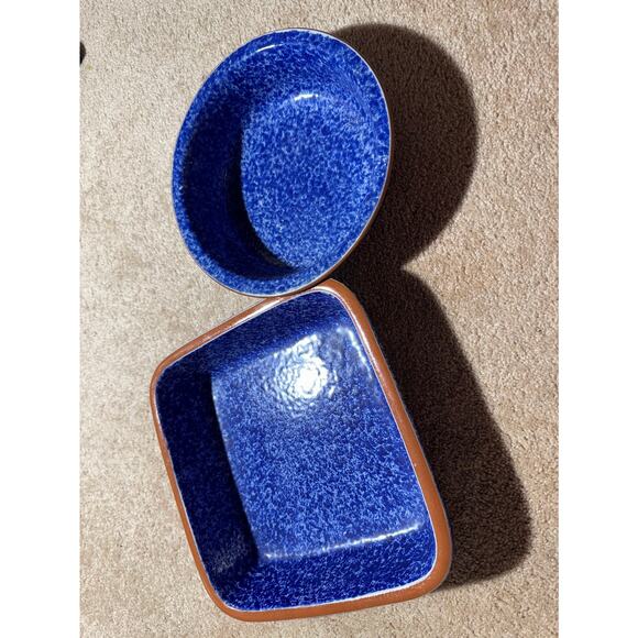Style‎ Eyes By Baum Bros Terra Collection Blue Sponged Casserole Set - Picture 1 of 5